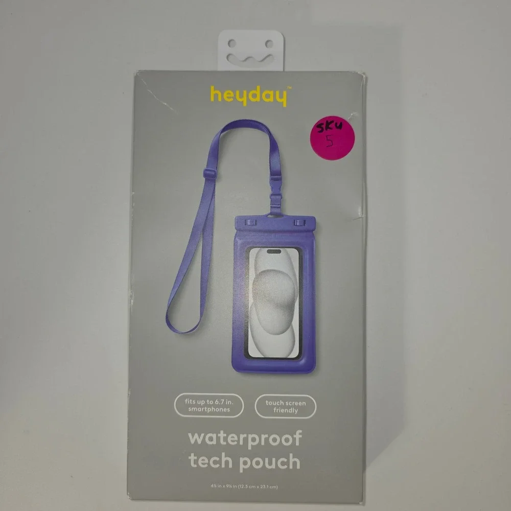Heyday Waterproof Tech Pouch Unisex OS Purple Like New‎ Adjustable Lanyard 6.7in